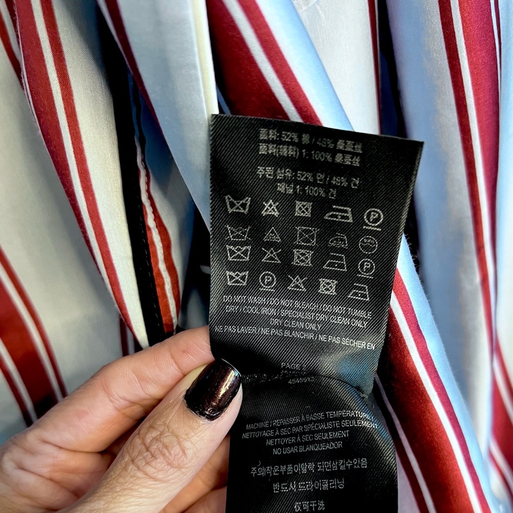 BURBERRY Relaxed Fit Striped Silk & Cotton Blazer, Runway (Fall 2016) 💯Authentic - Picture 10 of 16